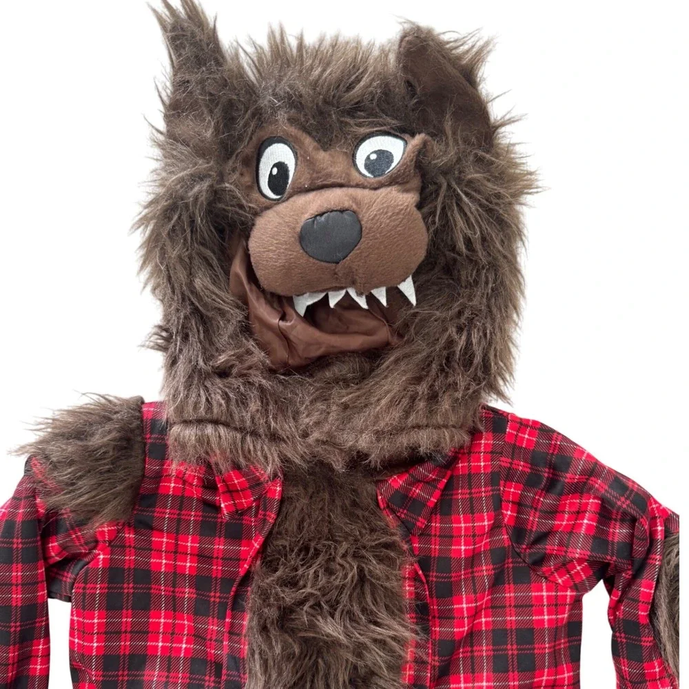 Kids Werewolf Costume Plaid Shirt Blue Pants Halloween Party‎ Dress Up